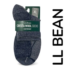 L.L. Bean Cresta 1/4 Crew Wool Socks - Dark Blue